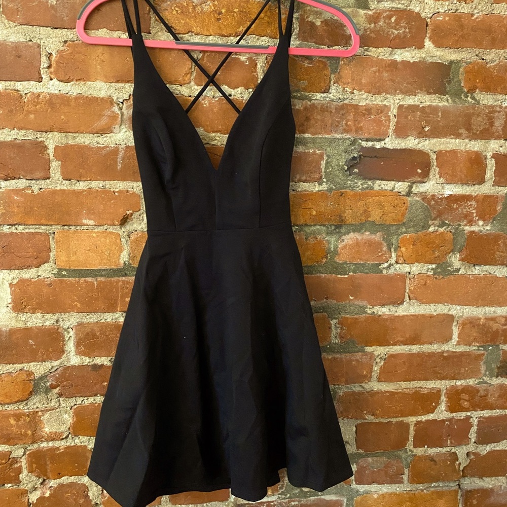 Lulus small strapped black mini dress